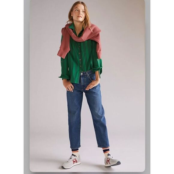 Anthropologie Maeve Striped Button down Top Size 12 - Picture 3 of 7